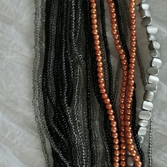 Multi Beaded twisted  strand Chocker Necklace - Picture 6 of 10